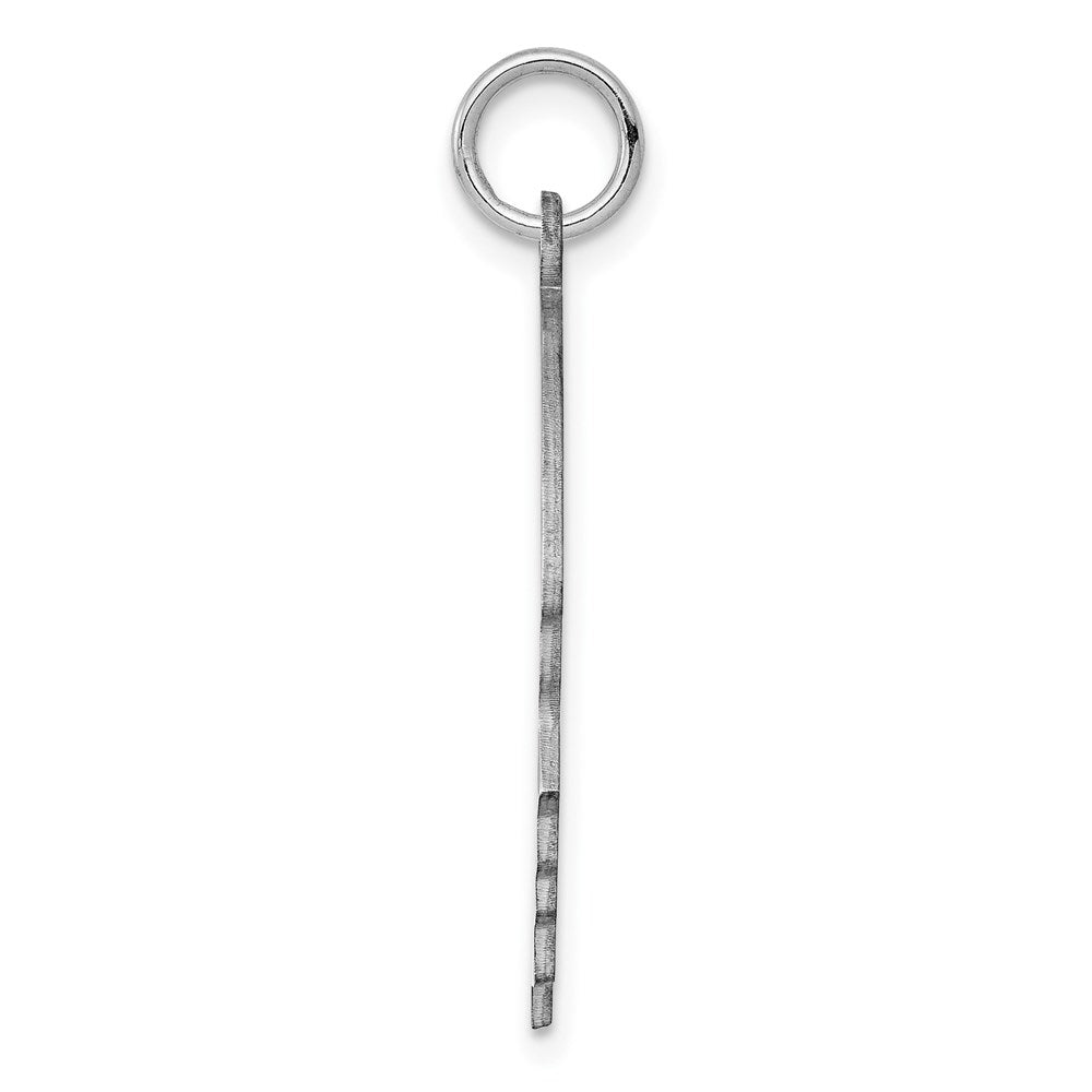 Sterling Silver Rh-plt Engraveable Boy Disc Charm Polish on Front/Back