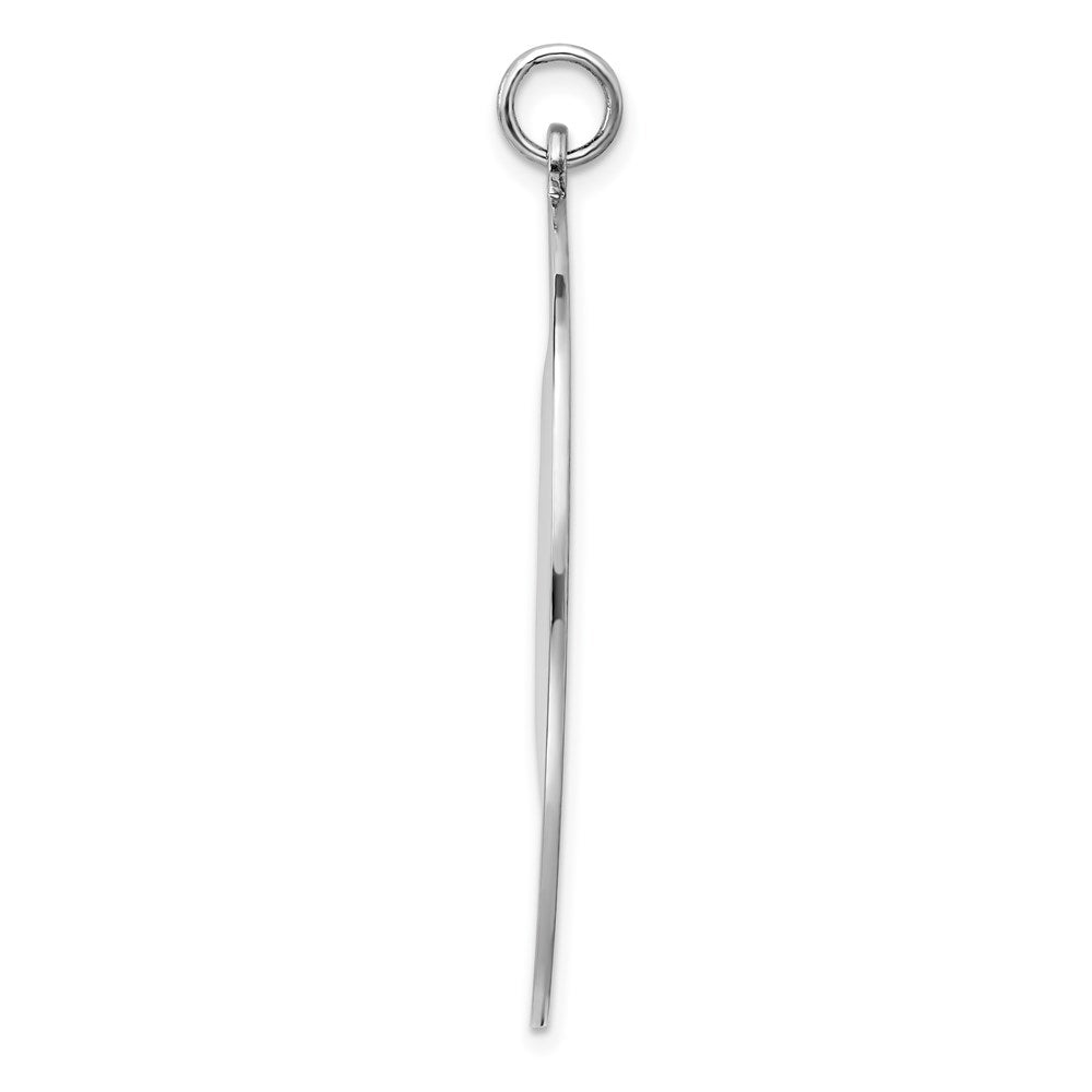 Sterling Silver Rhod-plated Eng. Rnd Polish Front/Satin Back Disc Charm
