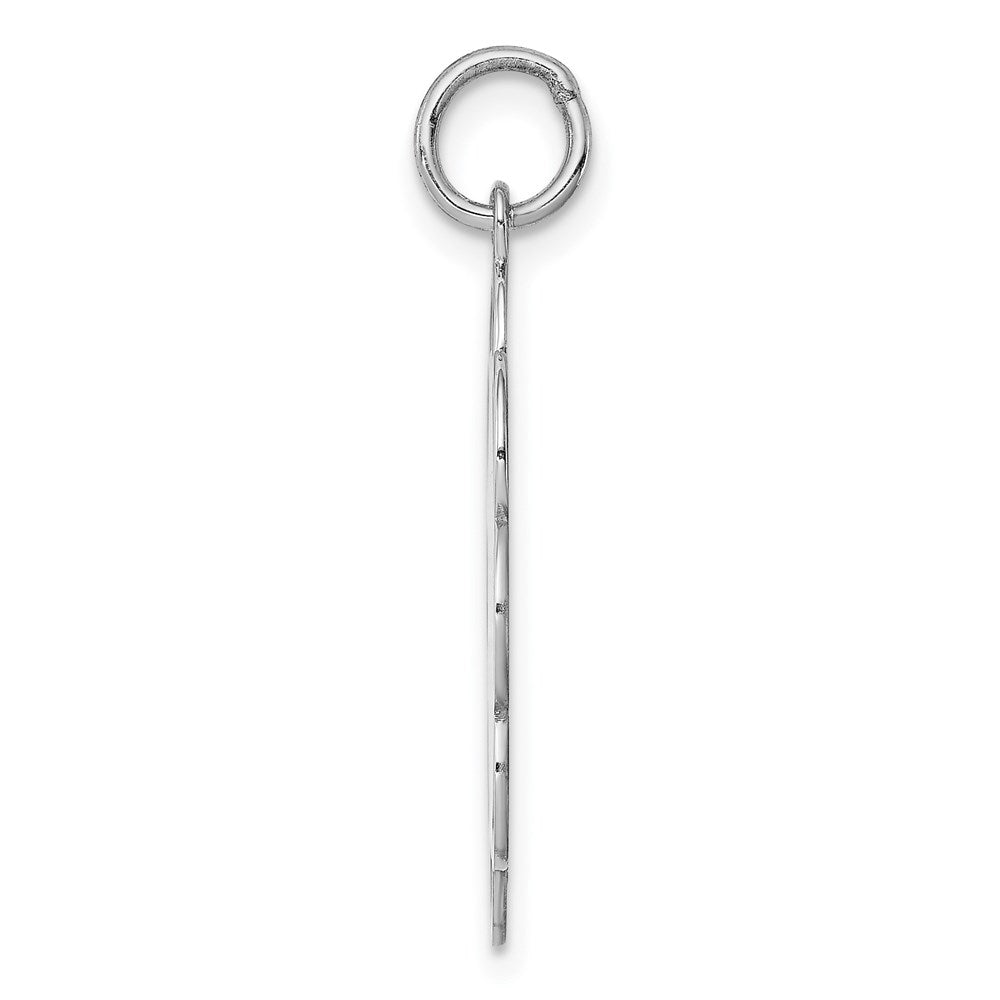 Sterling Silver Rh-plt Engraveable Polished Front/Satin Back Disc Charm