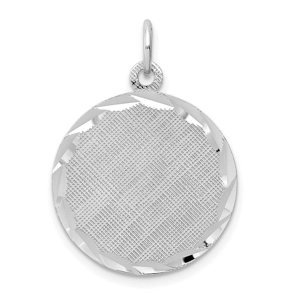 Solid;Polished;Sterling silver;Engravable (back only);Patterned;Diamond Cut;Fits up to 3mm