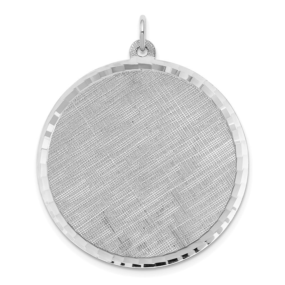 Solid;Polished;Sterling silver;Engravable (back only);Patterned;Diamond Cut;Fits up to 3mm