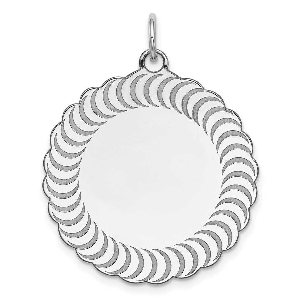 Solid;Polished;Engravable;Sterling silver;Patterned;Fits up to 3mm