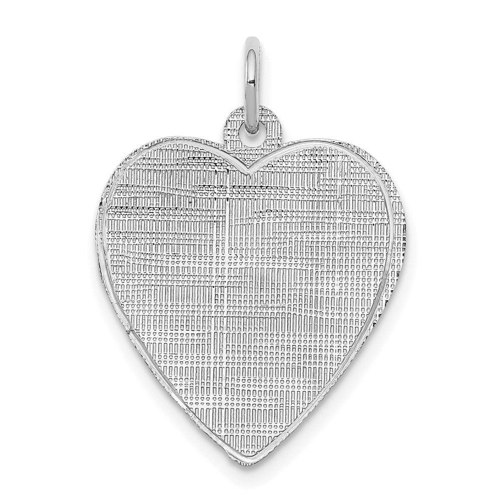 Solid;Polished;Sterling silver;Engravable (back only);Patterned;Fits up to 3mm