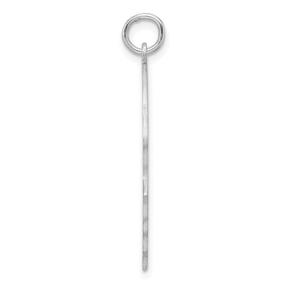 Sterl Silver Rh-plt Engraveable Boy Polished Front/Satin Back Disc Charm