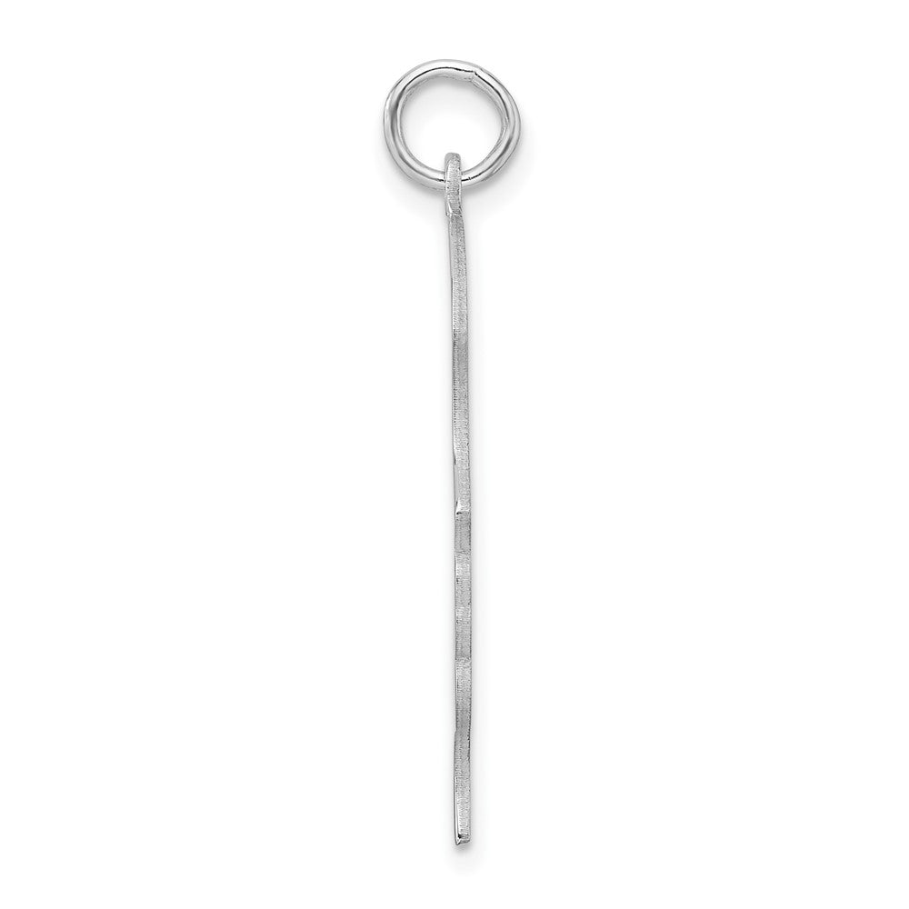 Sterl Silver Rh-plt Engraveable Girl Polished Front/Satin Back Disc Charm
