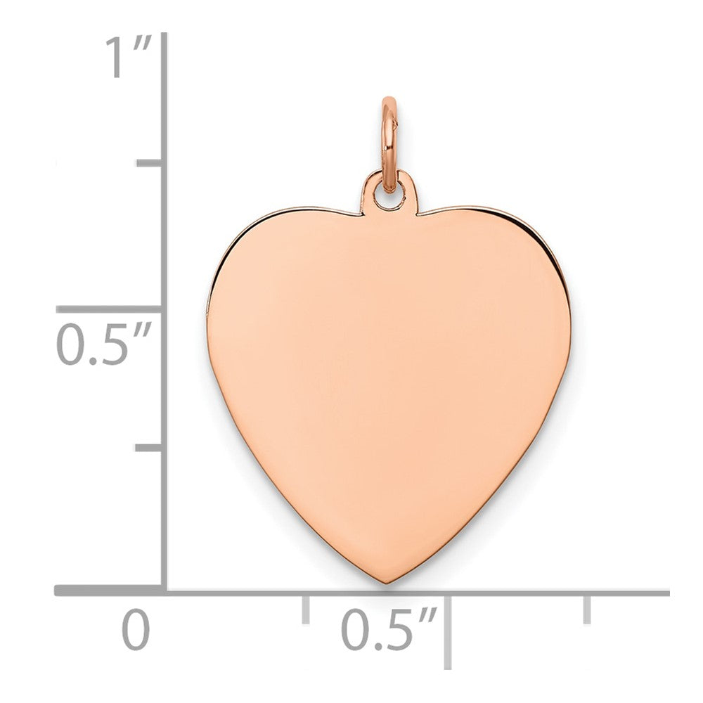 Sterling Silver RG Plated Eng. Heart Polish Front/Satin Back Disc Charm