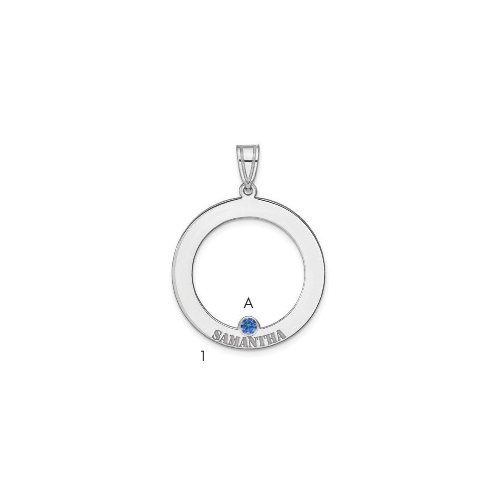 Polished;Stamped;Sterling silver;Crystal;Laser inscribed