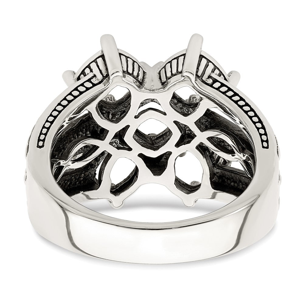 Sterling Silver Antiqued w/14k 5-stone Mother's Ring Mounting
