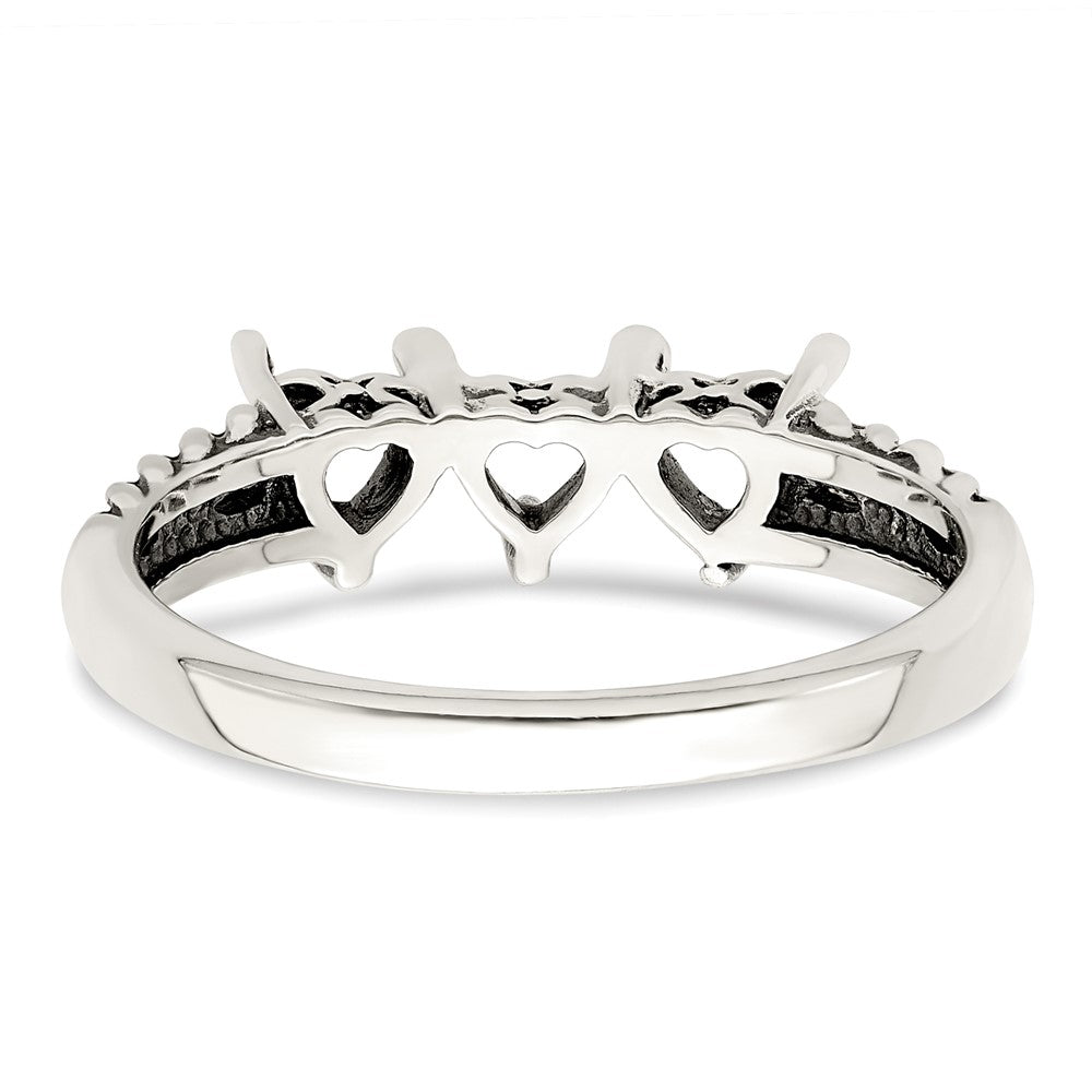 Sterling Silver Antiqued w/14k 3-stone Mother's Ring Mounting