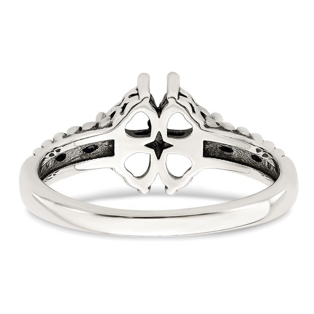 Sterling Silver Antiqued w/14k 4-stone Mother's Ring Mounting