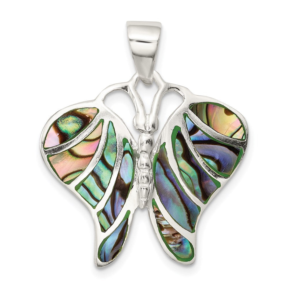 Polished;Sterling silver;Abalone;Textured back
