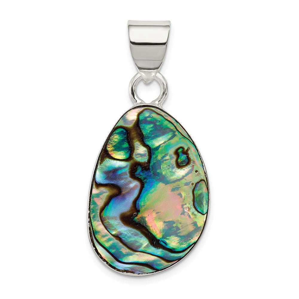 Polished;Open back;Sterling silver;Abalone