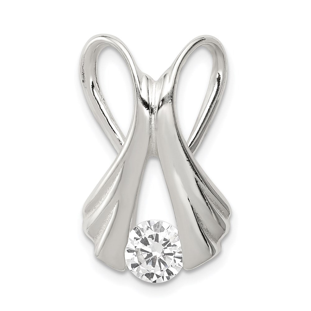 Solid;Casted;Sterling silver;CZ;Fits up to 10mm