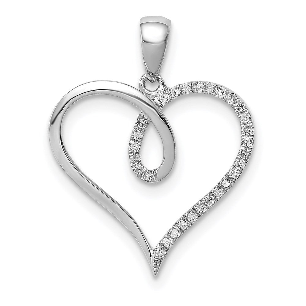 Polished;Sterling silver;Diamond;Rhodium-plated
