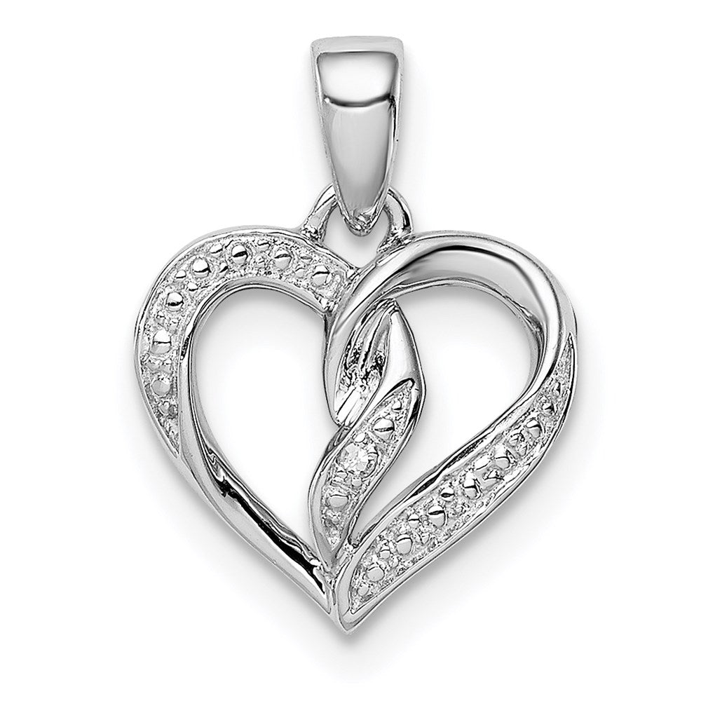 Polished;Sterling silver;Diamond;Rhodium-plated