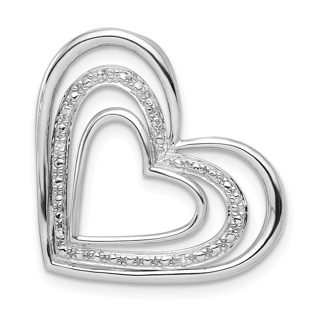 Polished;Sterling silver;Diamond;Rhodium-plated;Chain slide