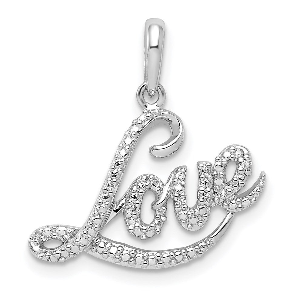 Polished;Sterling silver;Diamond;Rhodium-plated