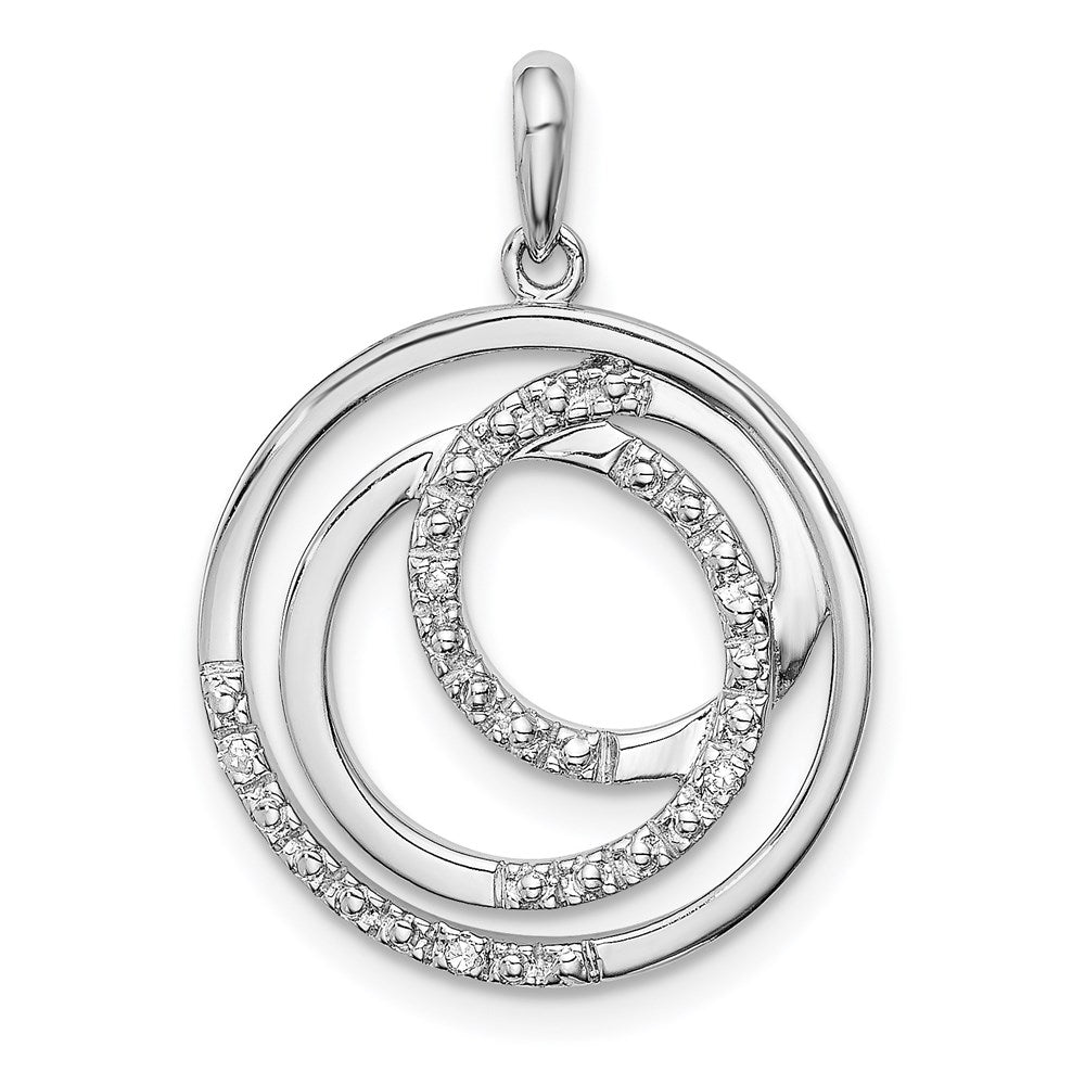 Polished;Sterling silver;Diamond;Rhodium-plated