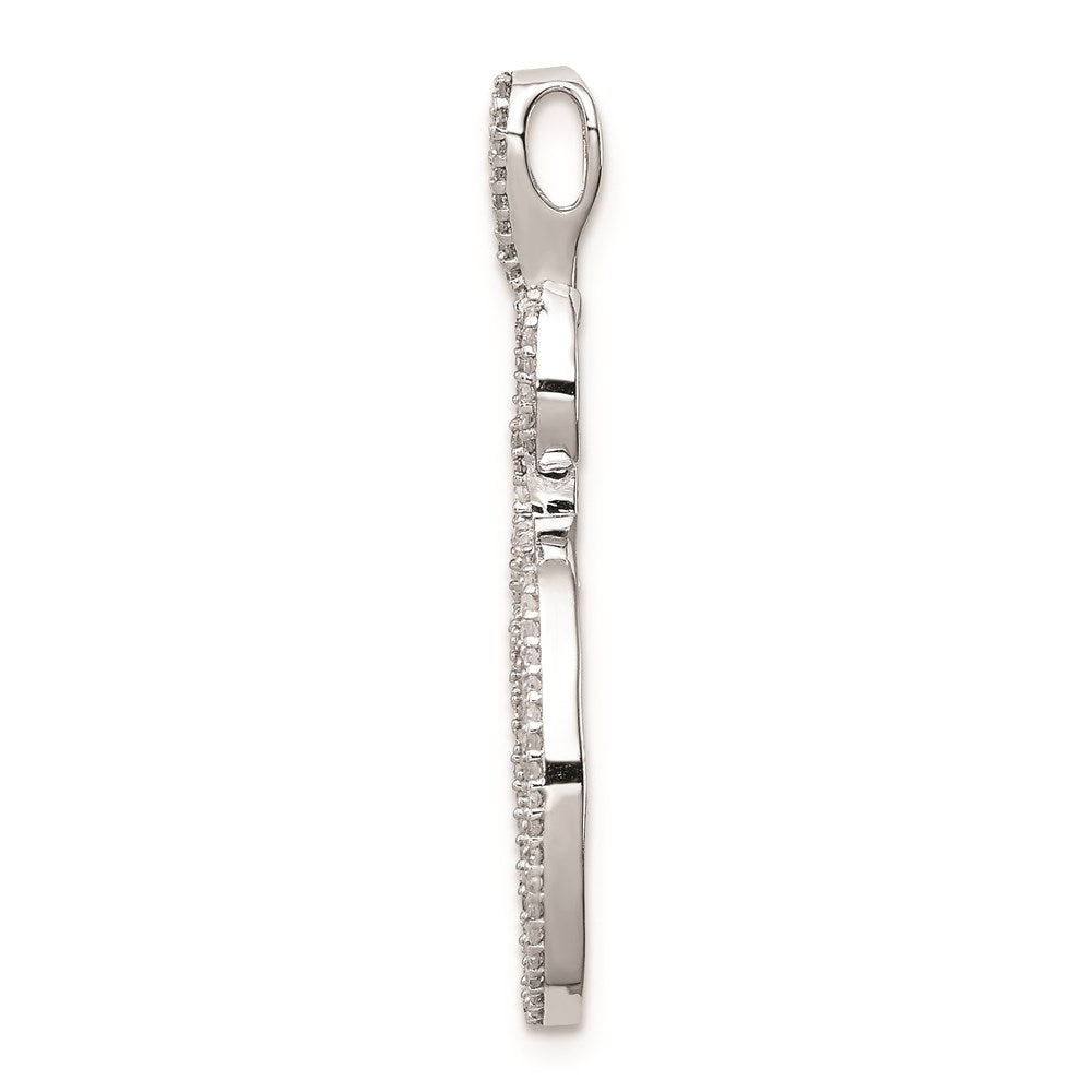 Sterling Silver Rhodium Diam. Oval Pendant