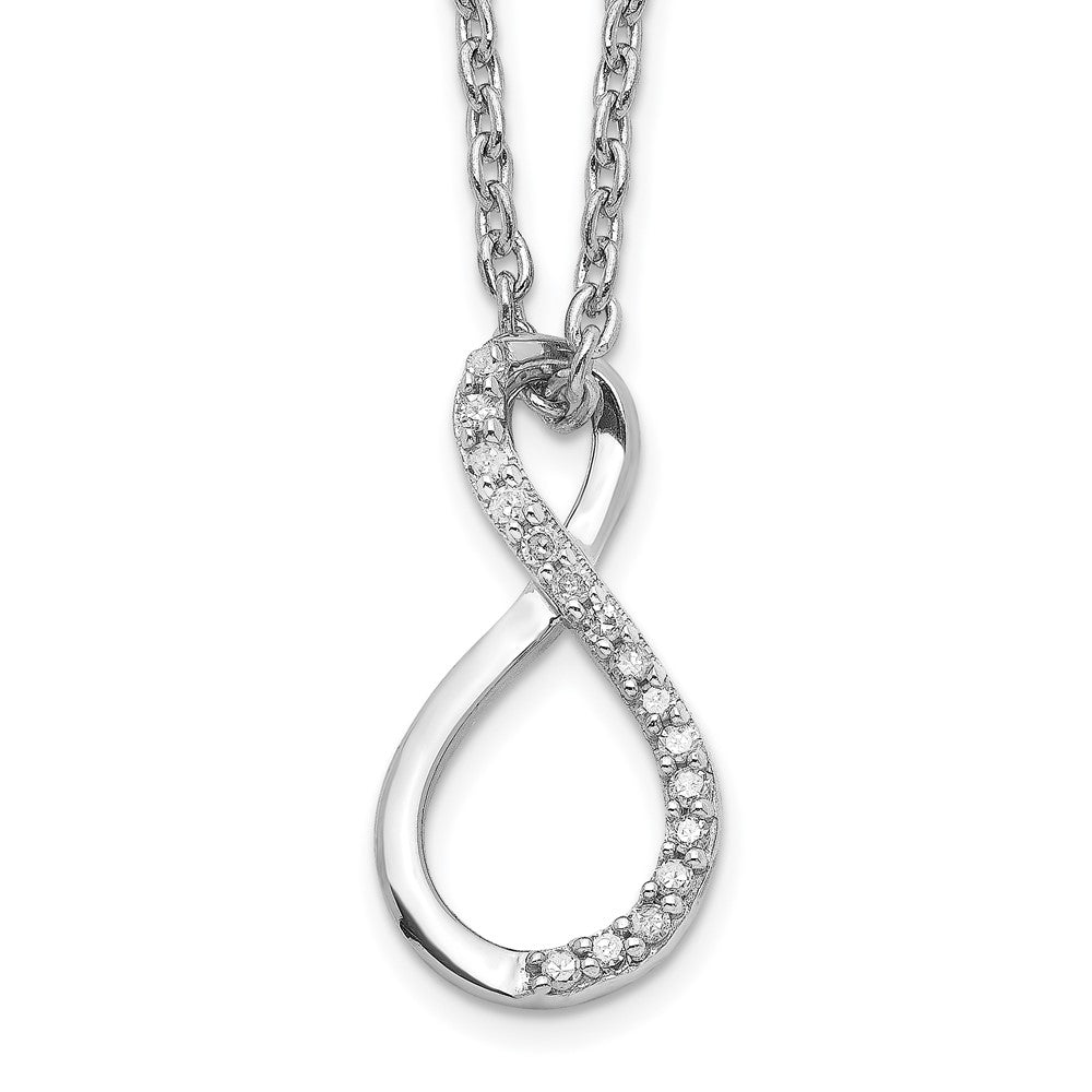 Polished;Sterling silver;Diamond;Rhodium-plated