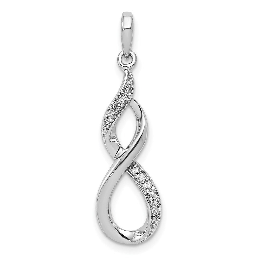Polished;Sterling silver;Diamond;A quality;Rhodium-plated