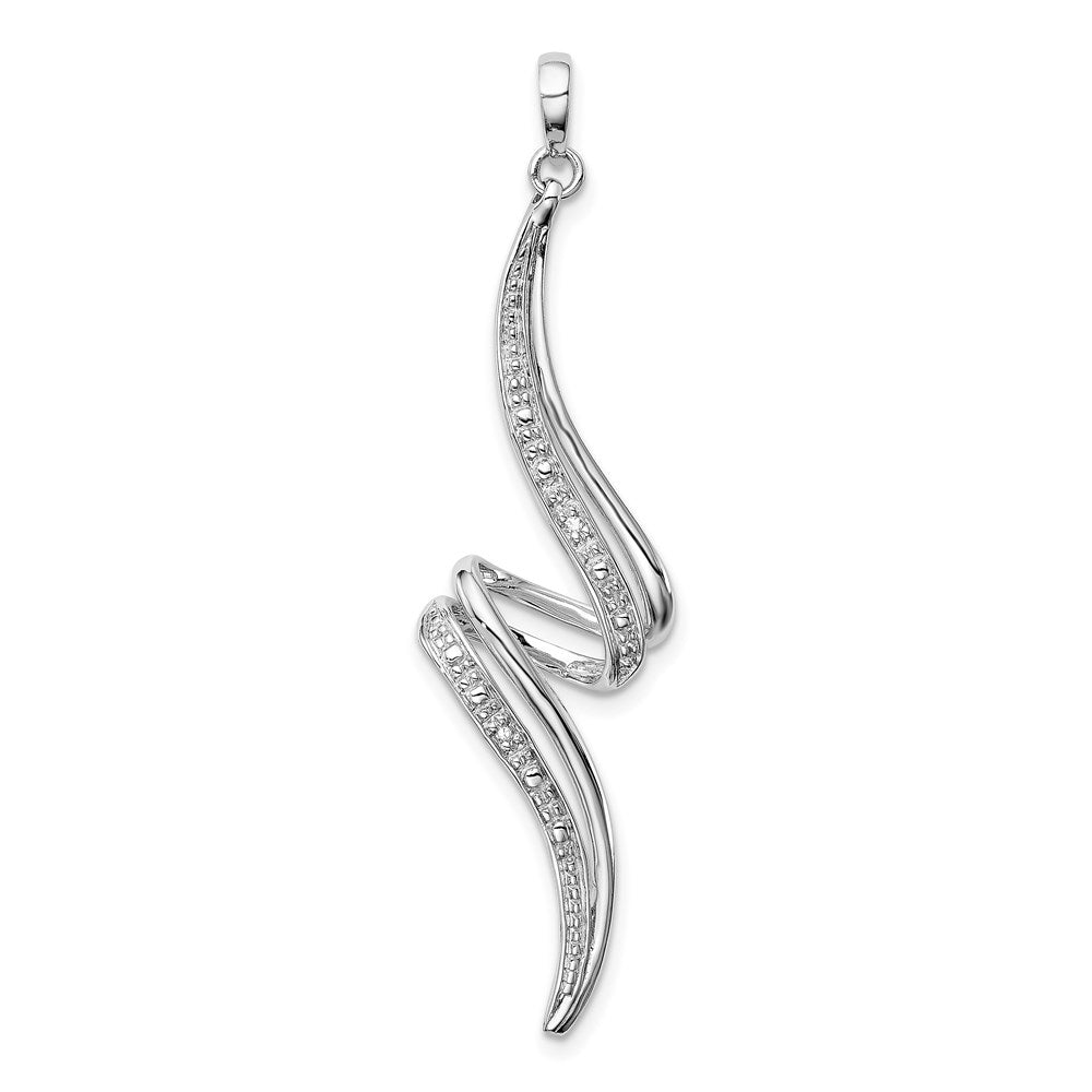 Polished;Sterling silver;Diamond;Rhodium-plated