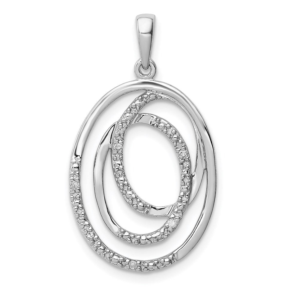 Polished;Sterling silver;Diamond;Rhodium-plated
