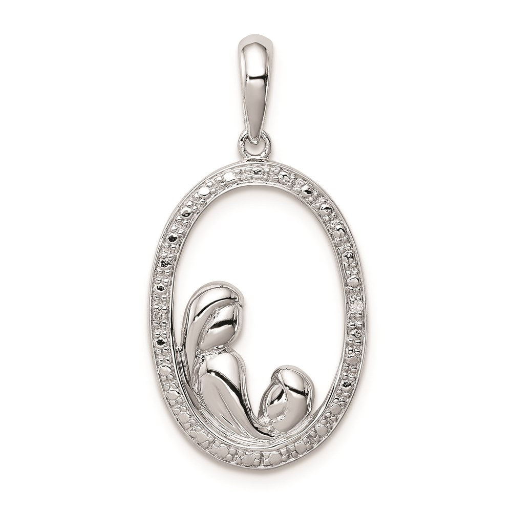 Polished;Sterling silver;Diamond;Rhodium-plated