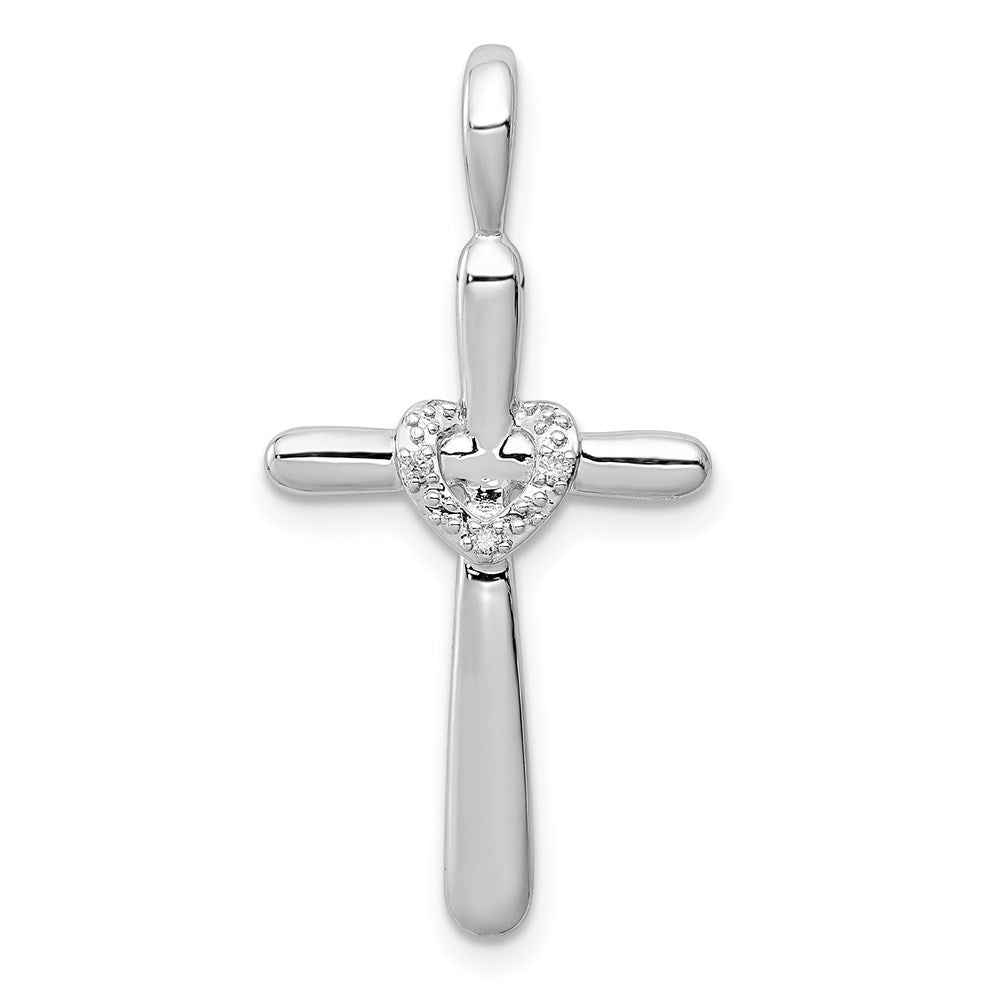 Polished;Sterling silver;Diamond;Rhodium-plated;Fits up to 2mm