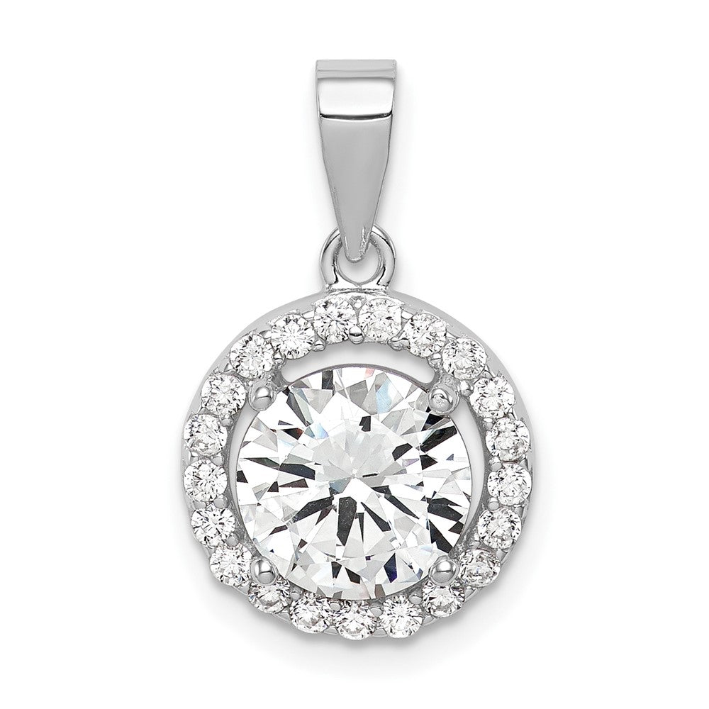 Polished;Sterling silver;CZ