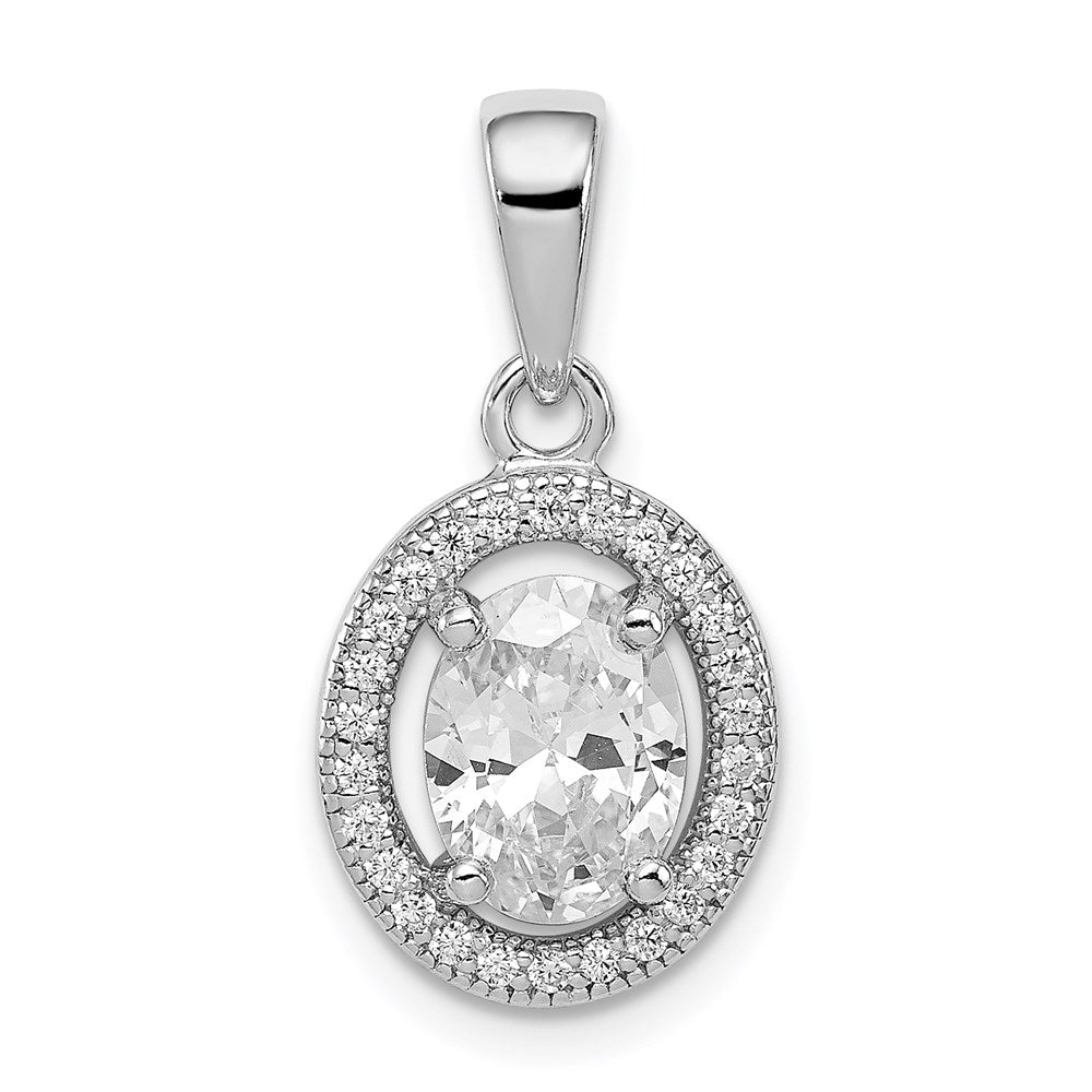 Polished;Sterling silver;CZ
