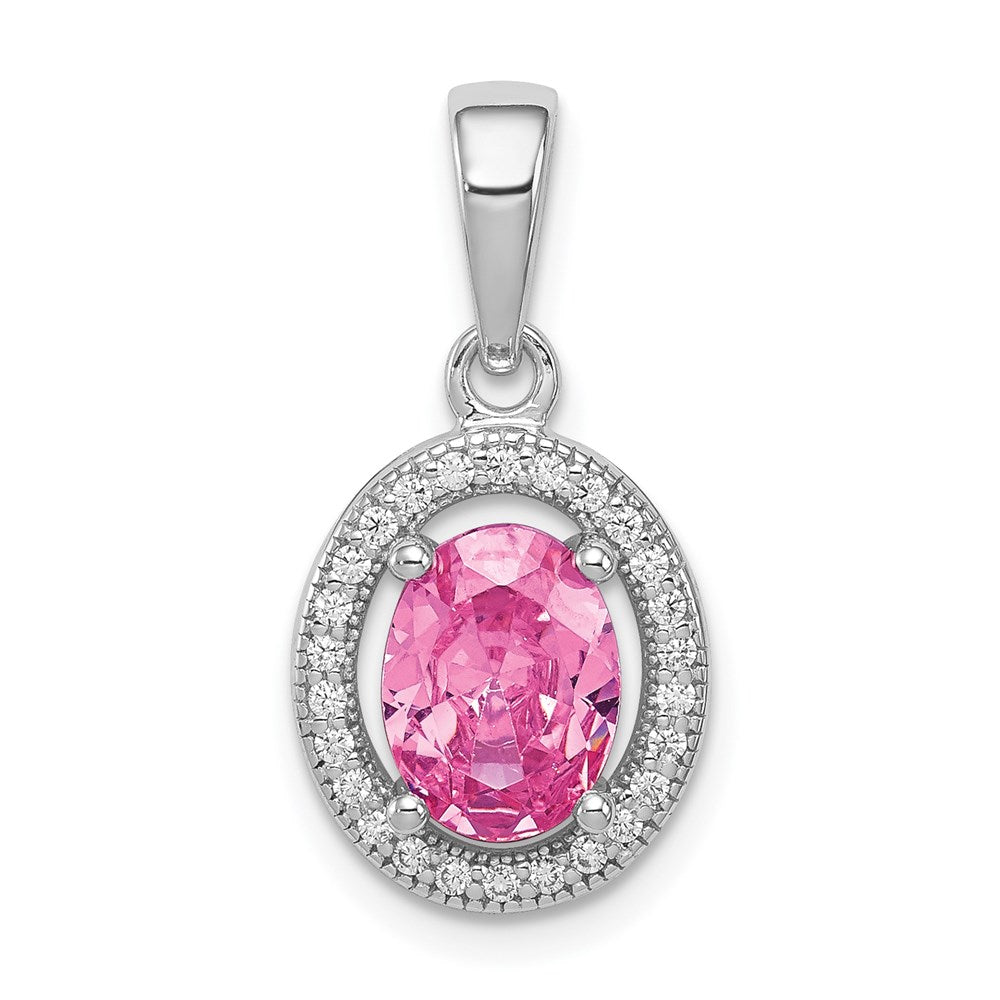Polished;Sterling silver;CZ