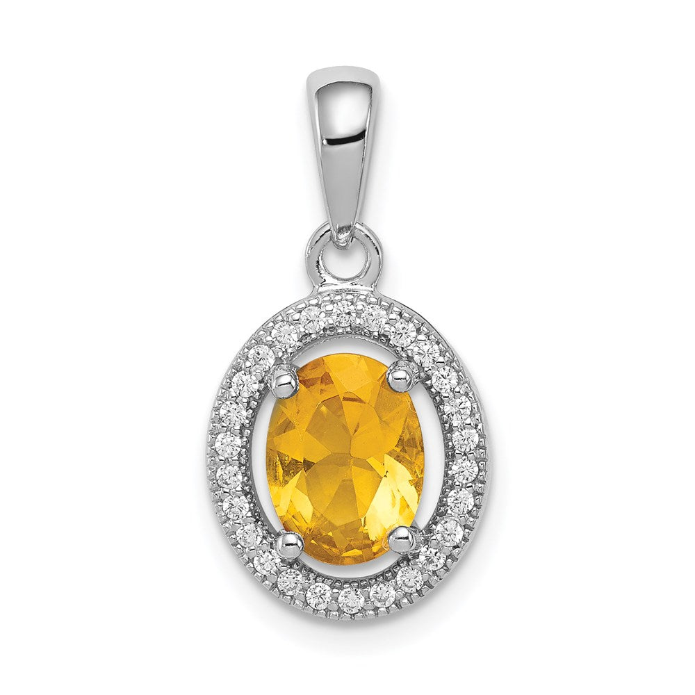 Polished;Sterling silver;CZ