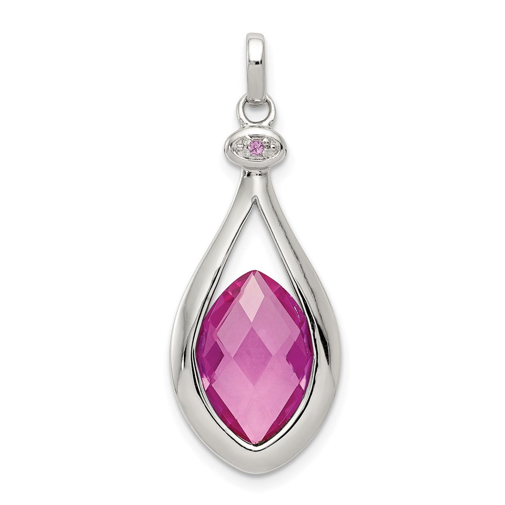 Polished;Sterling silver;CZ