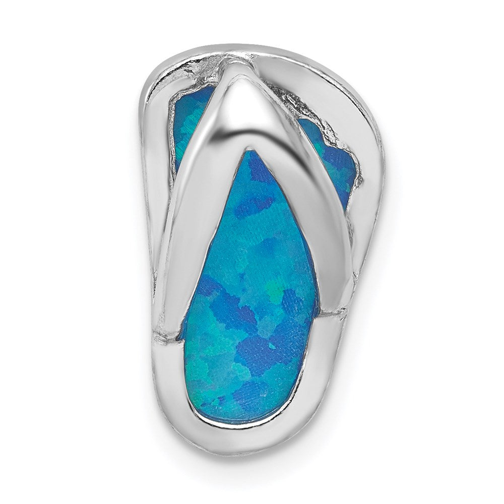 Polished;Sterling silver;Created opal;Fits up to 3mm
