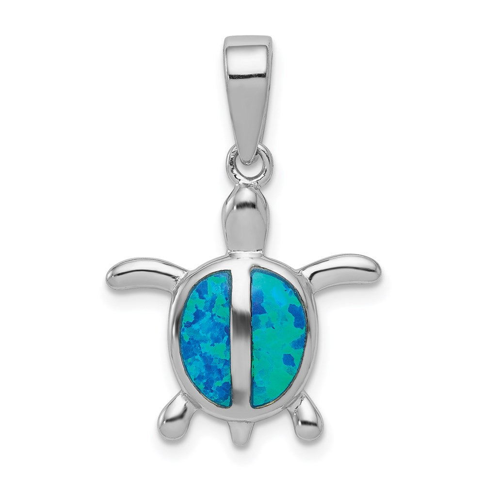 Polished;Sterling silver;Created opal