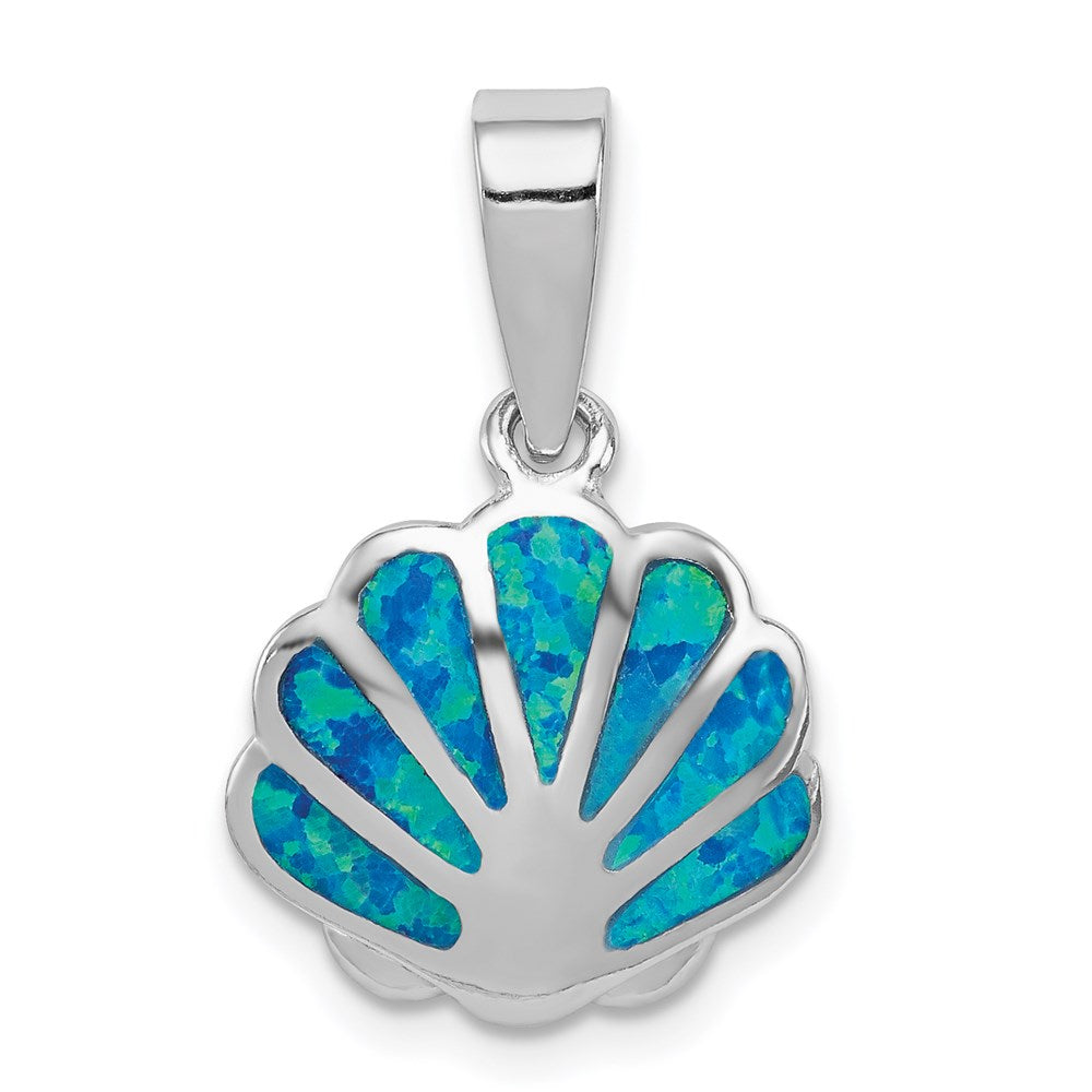 Polished;Sterling silver;Created opal