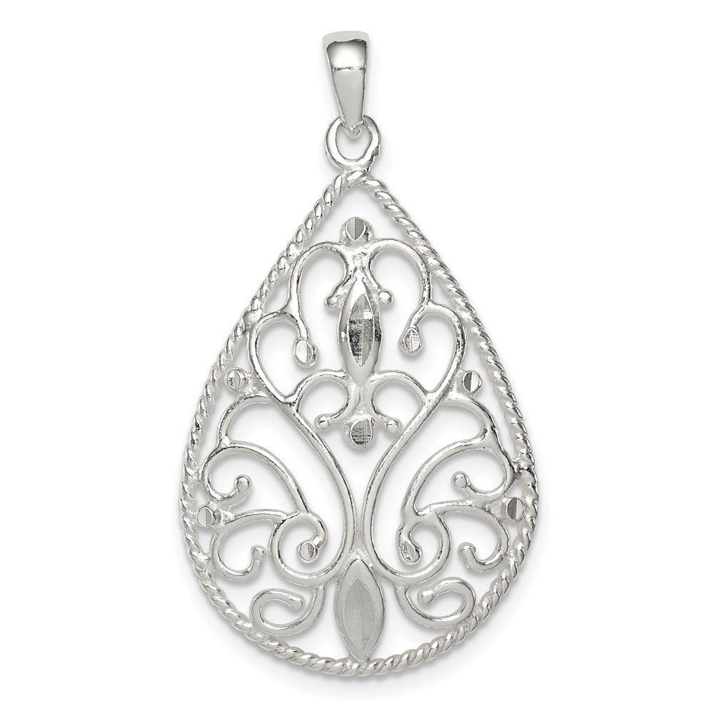 Polished;Sterling silver;Diamond Cut