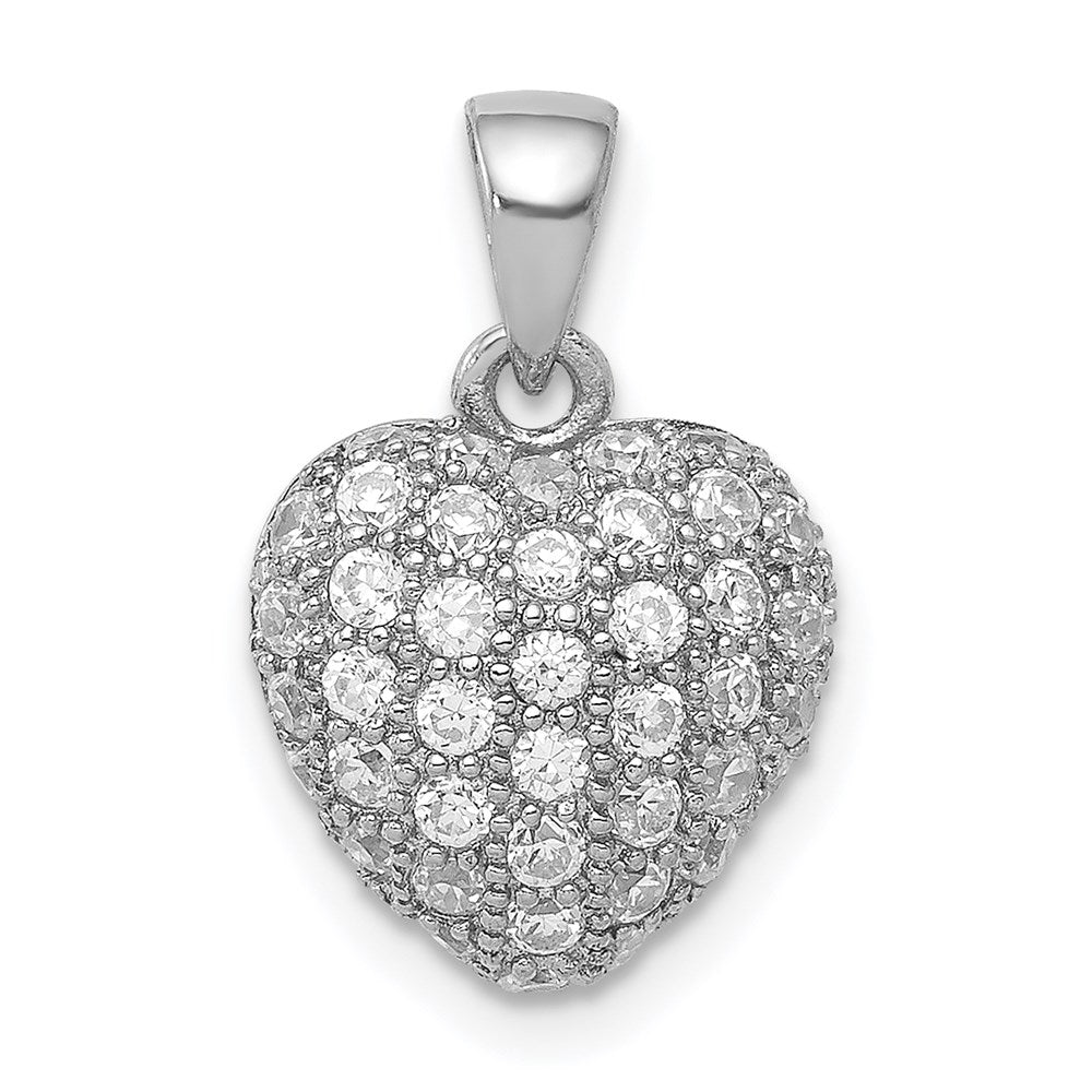 Polished;Sterling silver;CZ