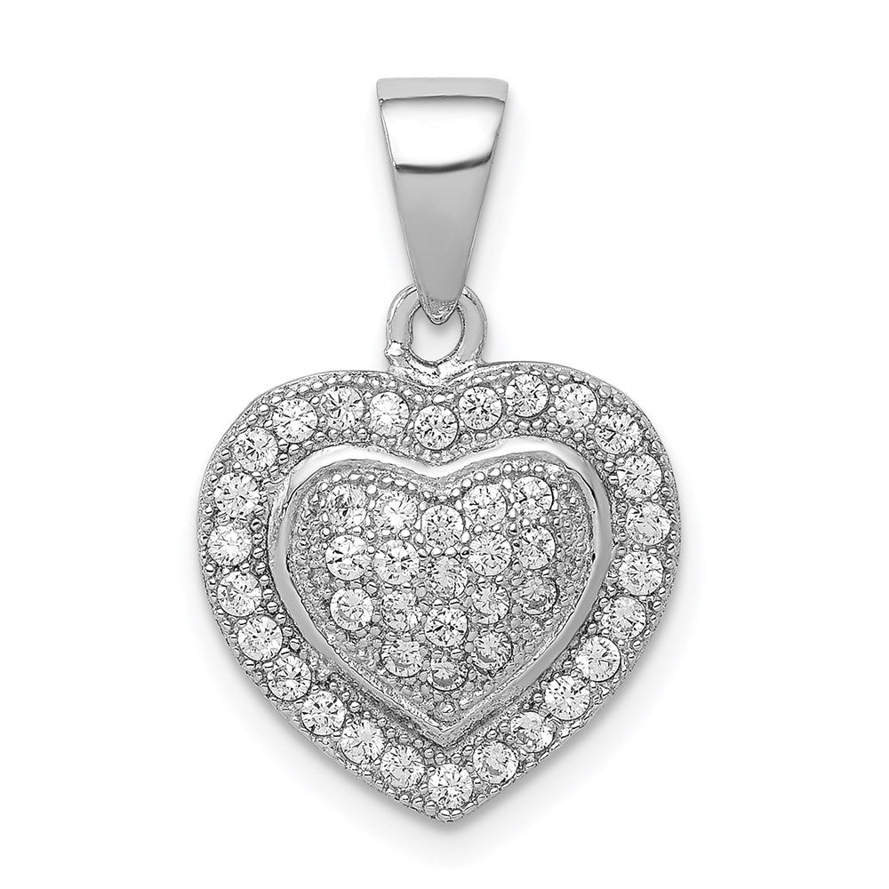 Polished;Sterling silver;CZ