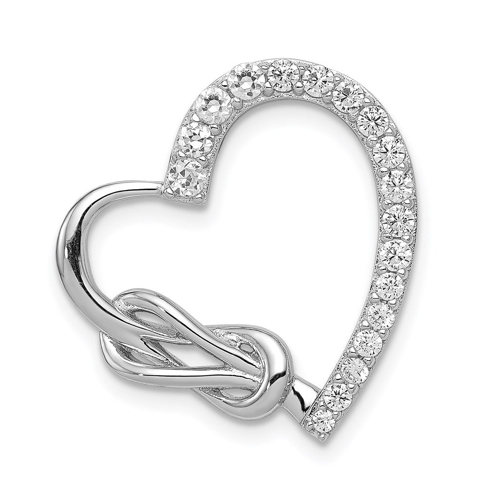 Polished;Sterling silver;CZ;Chain slide