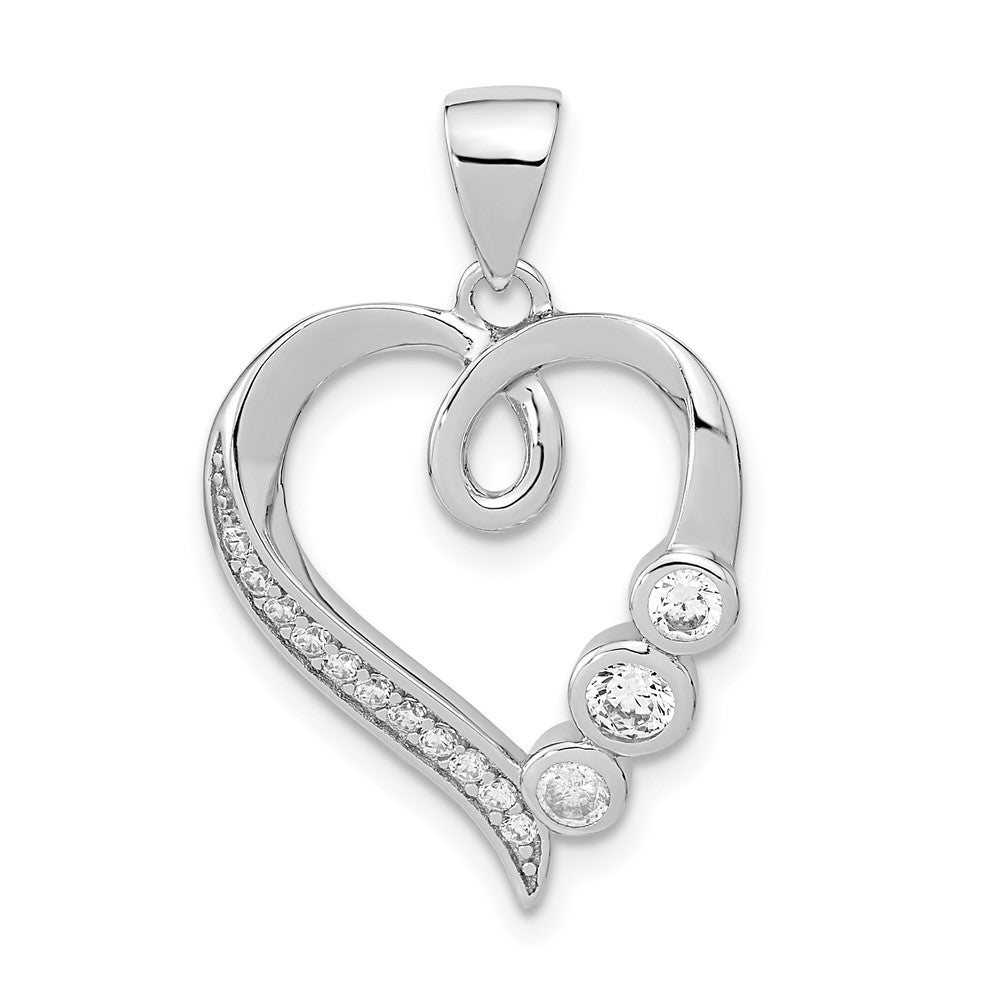 Polished;Sterling silver;CZ