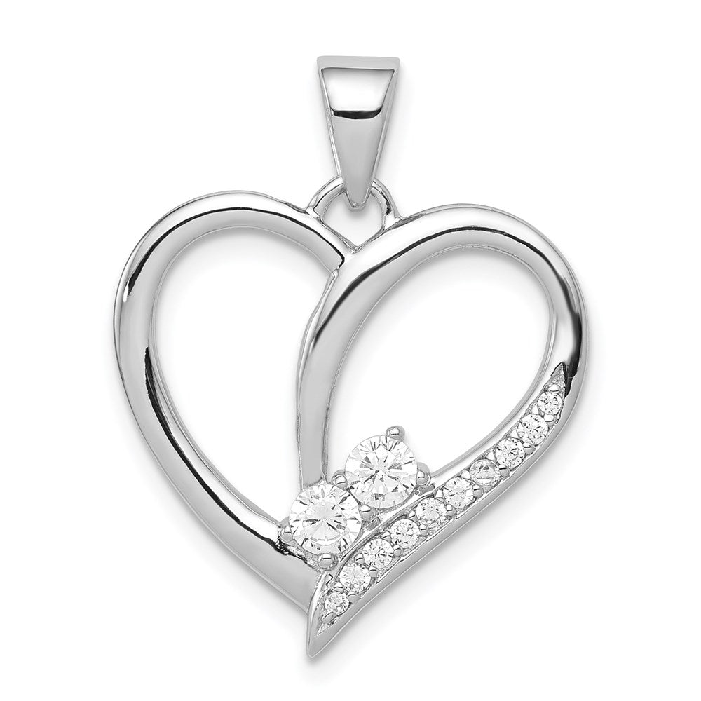 Polished;Sterling silver;CZ