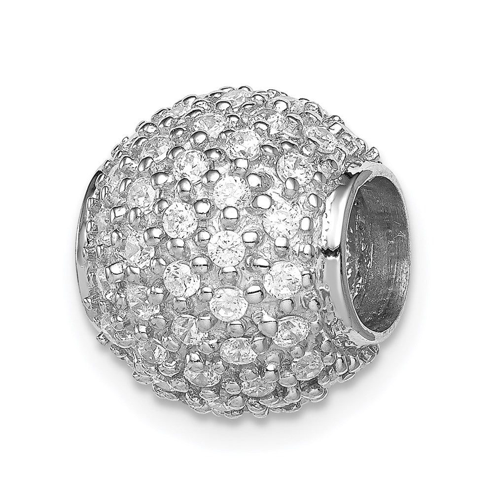 Polished;Sterling silver;CZ;Fits up to 4mm