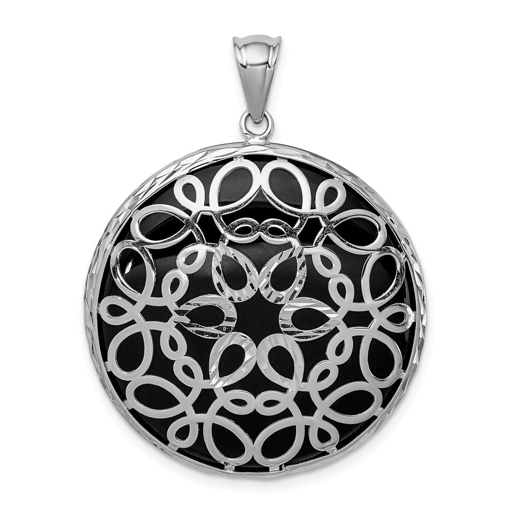 Polished;Sterling silver;Onyx