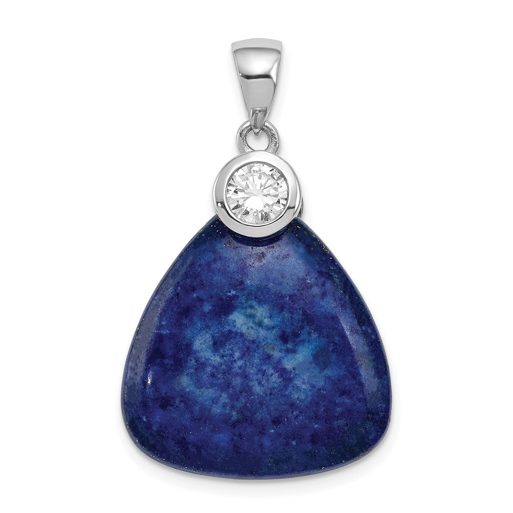 Polished;Sterling silver;CZ;Lapis