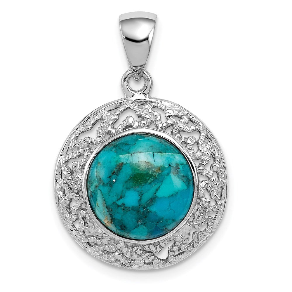 Polished;Sterling silver;Turquoise
