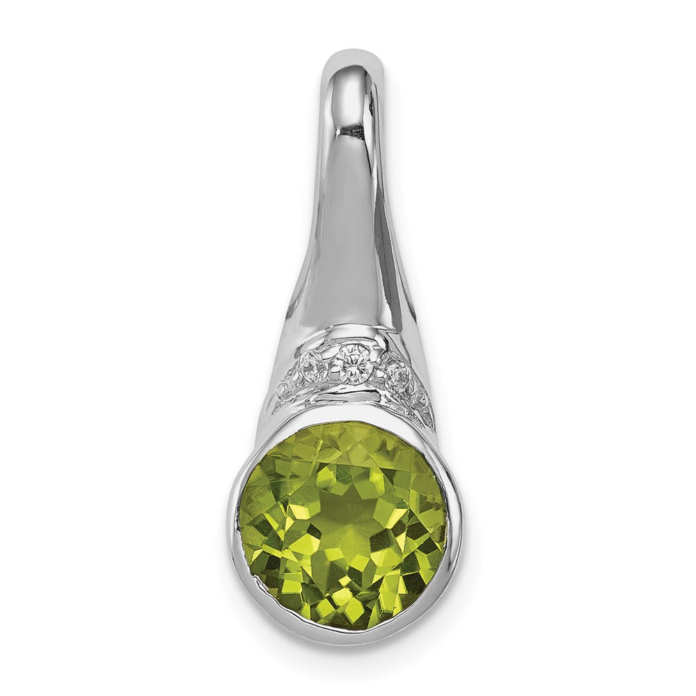 Polished;Open back;Sterling silver;CZ;Rhodium-plated