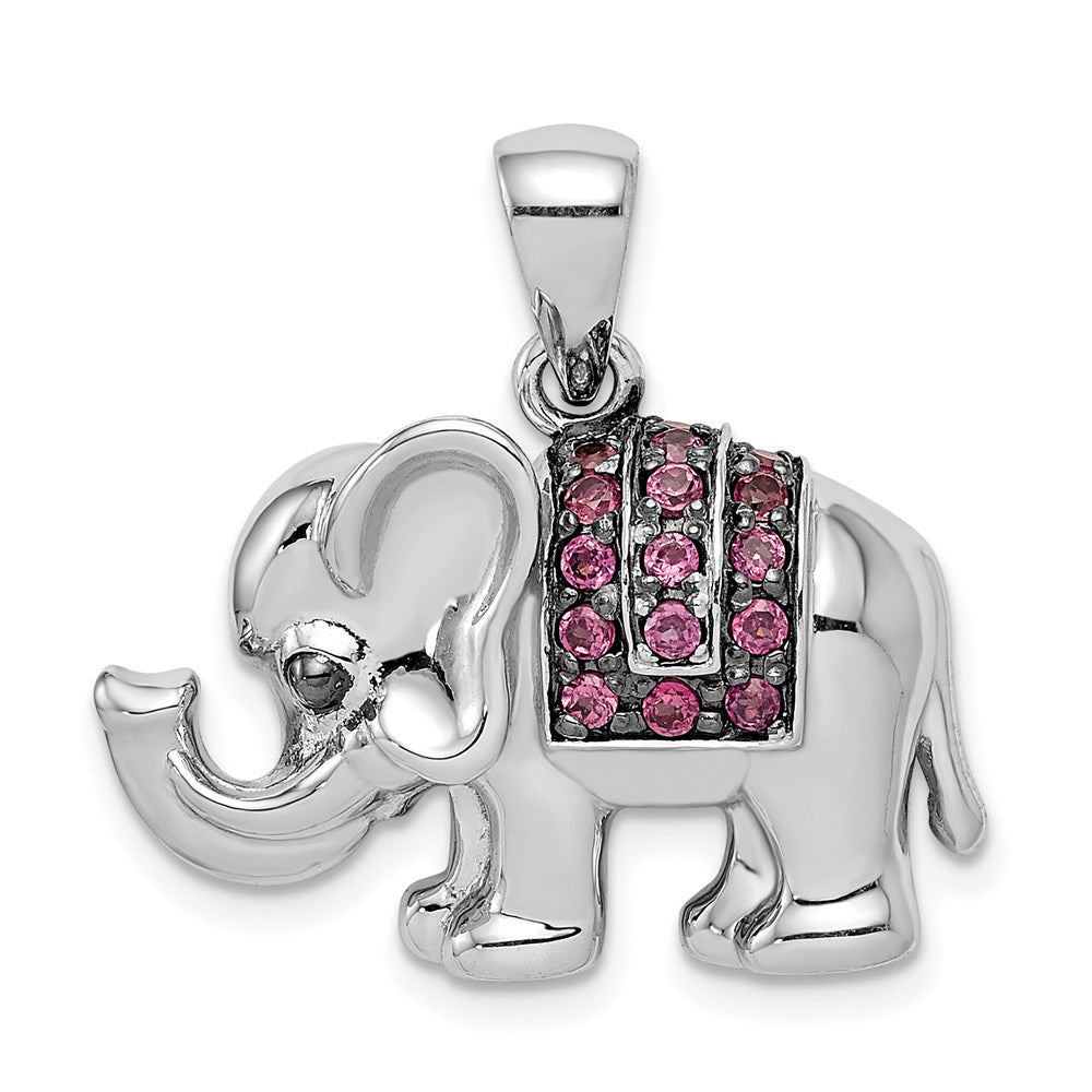 Polished;Open back;Sterling silver;Rhodolite garnet;Rhodium-plated