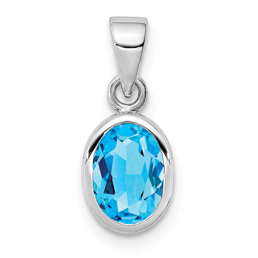 Polished;Open back;Sterling silver;Oval;Blue Topaz;Cut-out sides